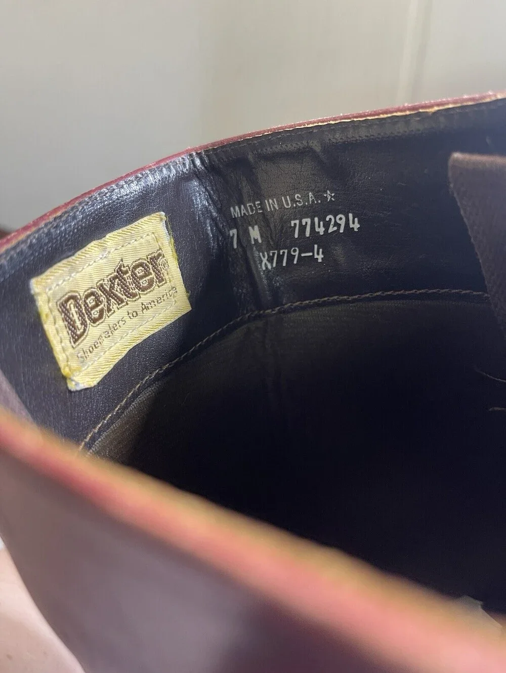 Vintage Dexter Campus Red Leather Riding Boots Womens Size 7 High Tall